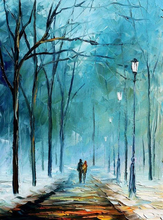 Leonid Afremov : Winter landscape